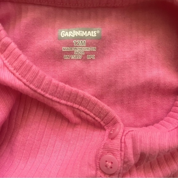 Garanimals ribbed texture tight knit top V-neck bell sleeves 2 buttons Girls 12M - Picture 7 of 7